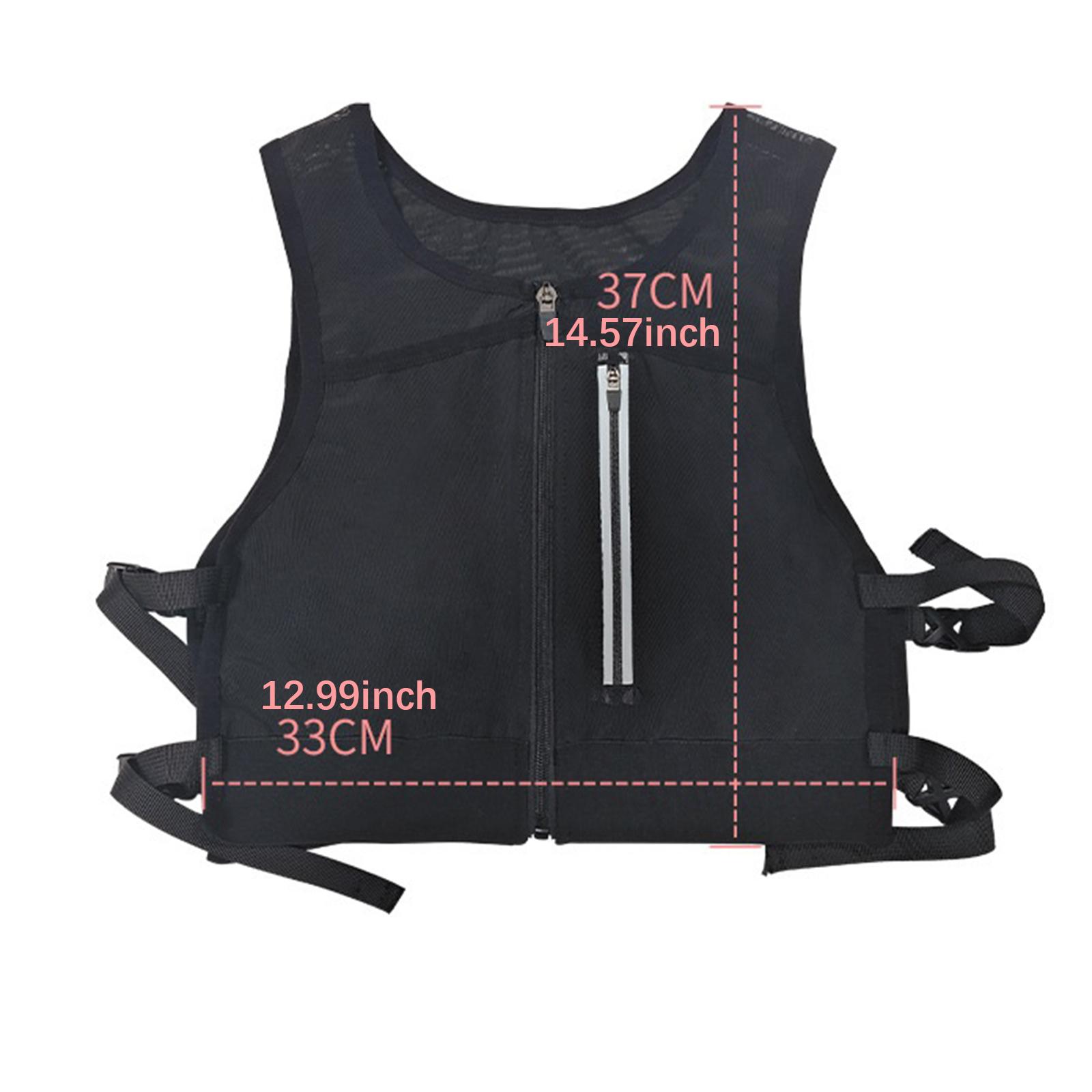 Running Visibility Gear - กระเป๋าใส่เสื้อกั๊กวิ่งแบบสะพายหน้าอก มองเห็นได้ชัดเจนในเวลากลางคืน พร้อมช่องตาข่ายสำหรับออกกำลังกาย ปั่นจักรยาน และเล่นกีฬา
