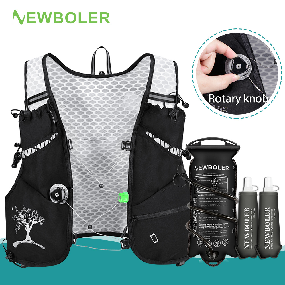 Hydration Vest - NEWBOLER 8L กระเป๋าเป้สะพายหลังสำหรับวิ่งเทรลกลางแจ้งน้ำหนักเบาเป็นพิเศษผู้หญิงผู้ชายวิ่งแข่งไฮเดรชั่น เวสต์ วิสต์ แมร์ราธอนกระเป๋าจักรยานสำหรับวิ่งมาราธอนเดินป่า