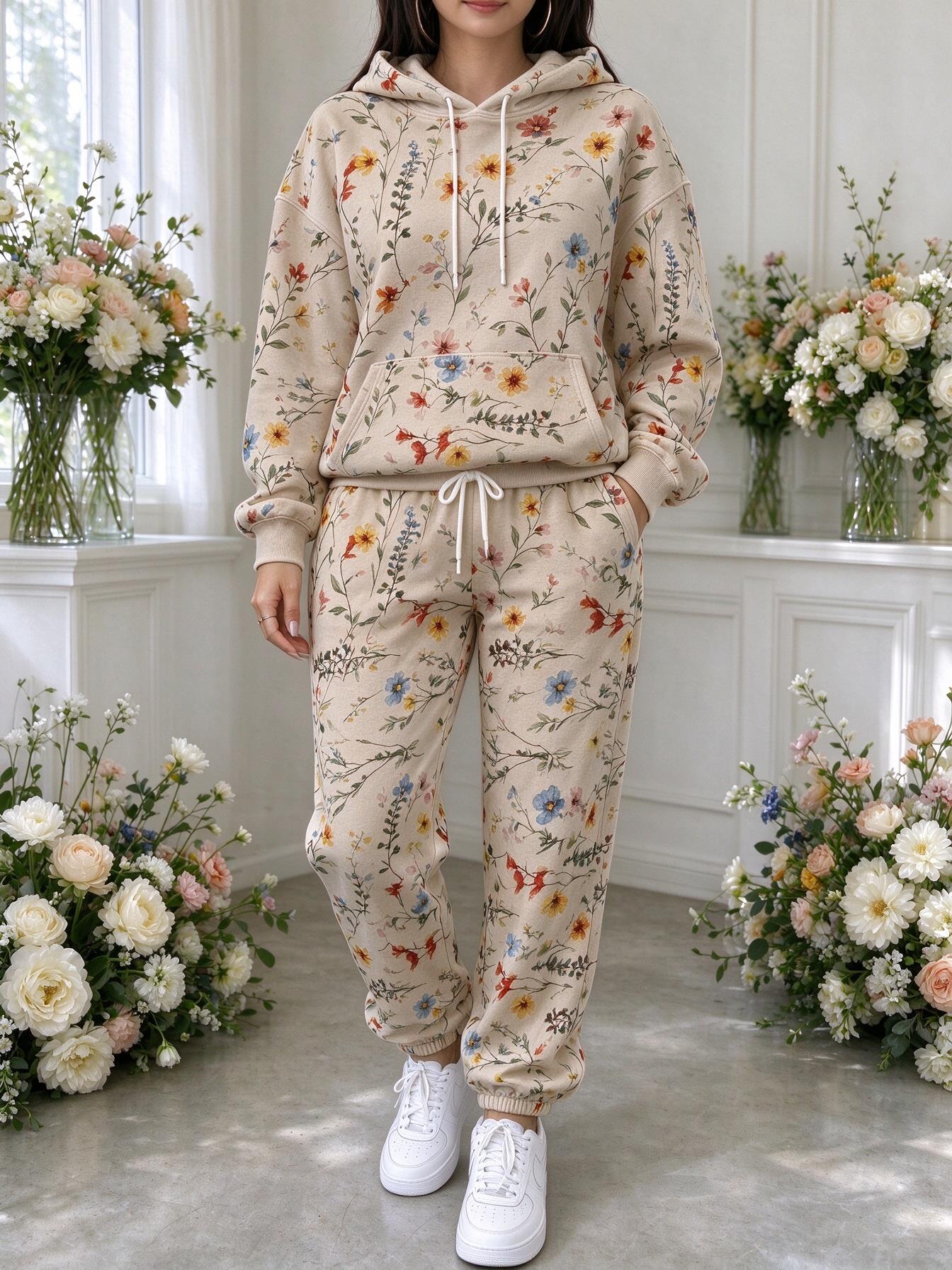 ชุดวอร์มลายดอกไม้ป่าสำหรับผู้ห - Joggers Pants บทวิจารณ์และราคา