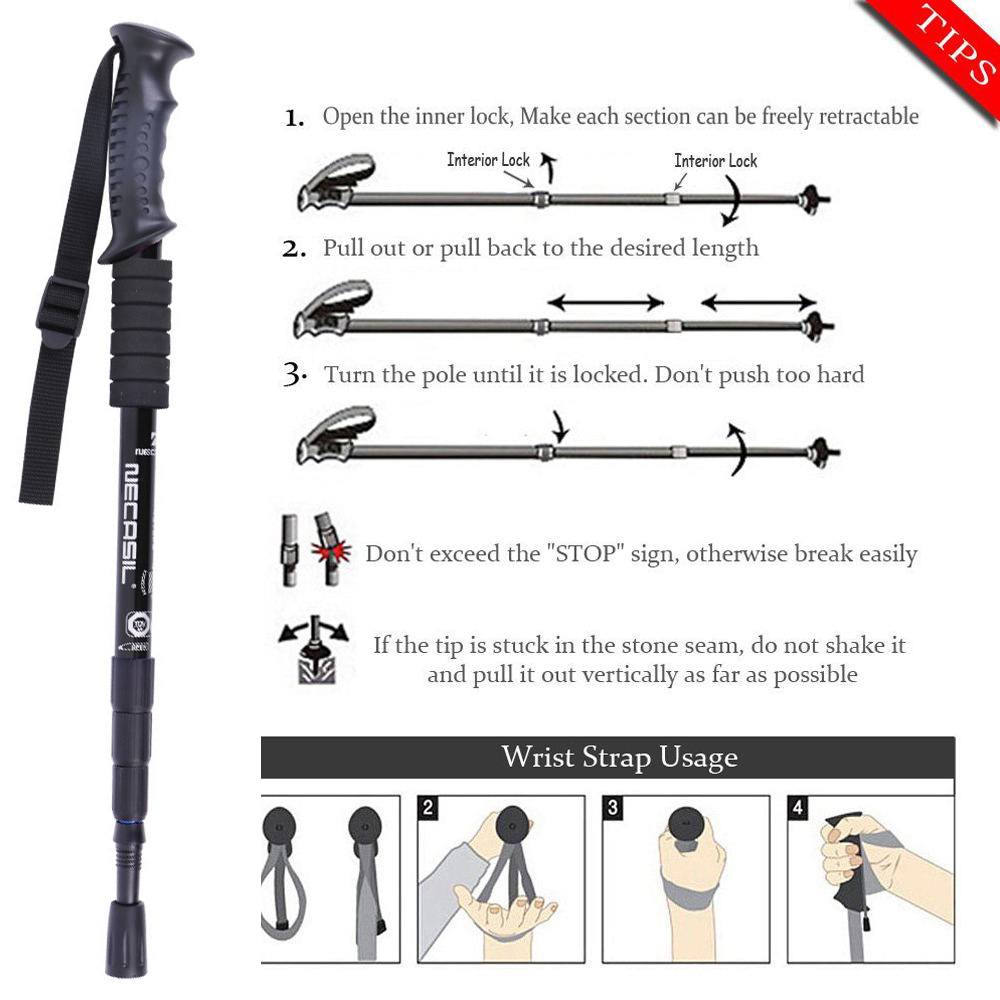 ไม้เท้าเดินป่า 2 ชิ้น/ชุด ไม้เ - Trekking Pole Carbon บทวิจารณ์และราคา